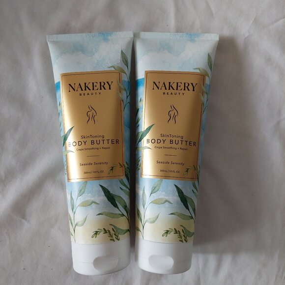2 Nakery Beauty Skin Toning Body Butter crepe smoothing SEASIDE SERENITY 10 oz - Picture 1 of 2